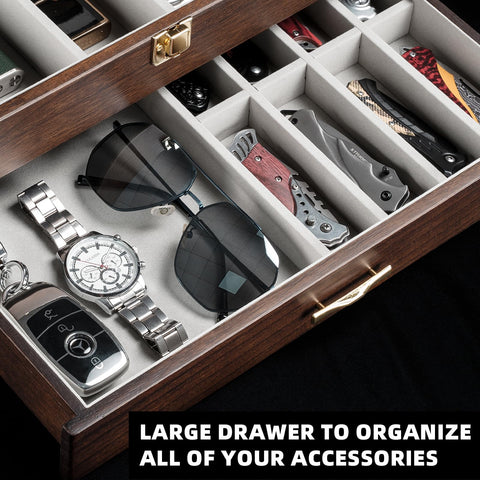 Emfogo knife organizer interior stores a variety of tools and accessories