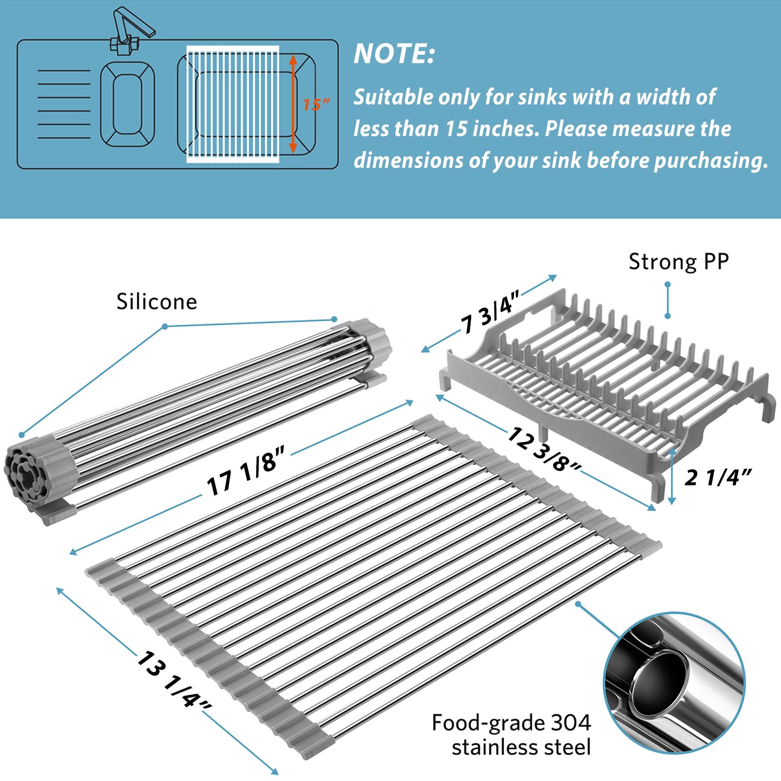 EMIERAI folding drying mat in sink area for efficient water drainage