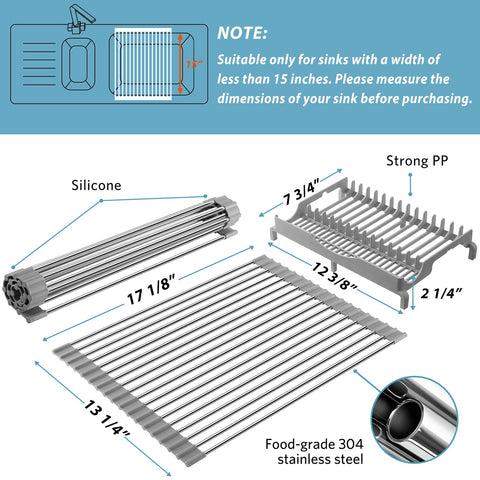 EMIERAI folding drying mat in sink area for efficient water drainage