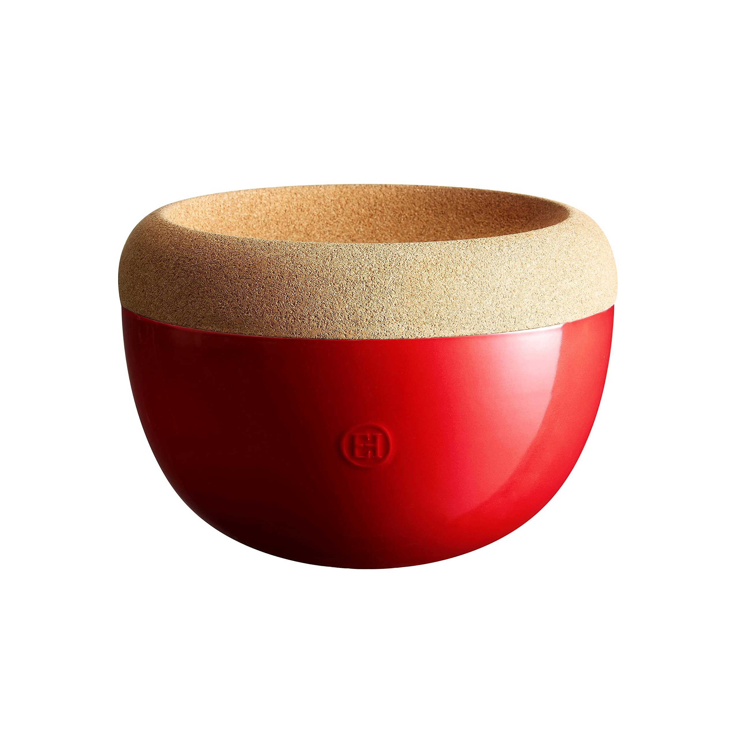 Lower vented pantry of Emile Henry Deep Storage Bowl stores root vegetables with airflow