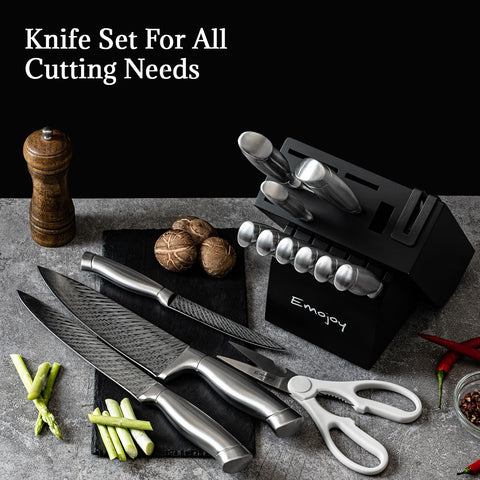 Emojoy built-in sharpener keeps blades ready for quick touch-ups.