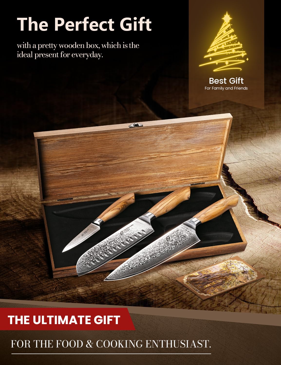 Emojoy Damascus santoku knife for versatile kitchen prep