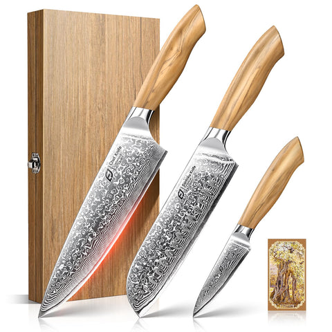 Emojoy Damascus 8-inch chef knife with durable edge for precise slicing