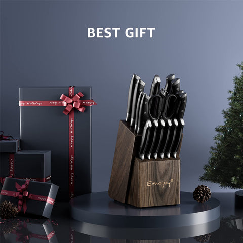 Emojoy knife sharpener built-in for quick maintenance.