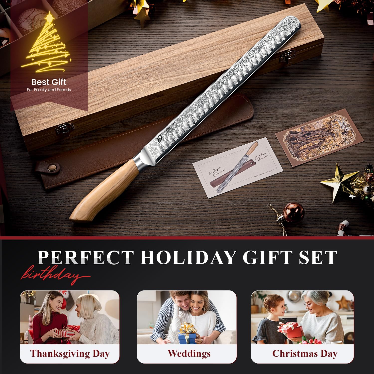 Emojoy ideal for meat, turkey, roasts, and BBQ slicing at home.