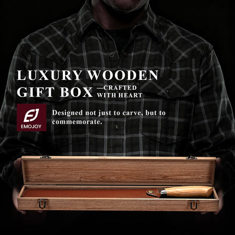 Emojoy premium wooden gift box enhances gifting presentation.