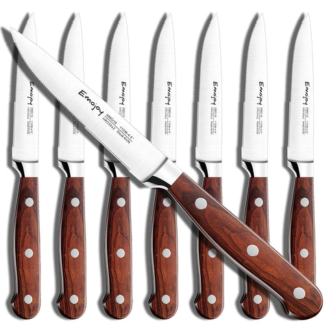 Emojoy steak knives close-up blade for precise slicing