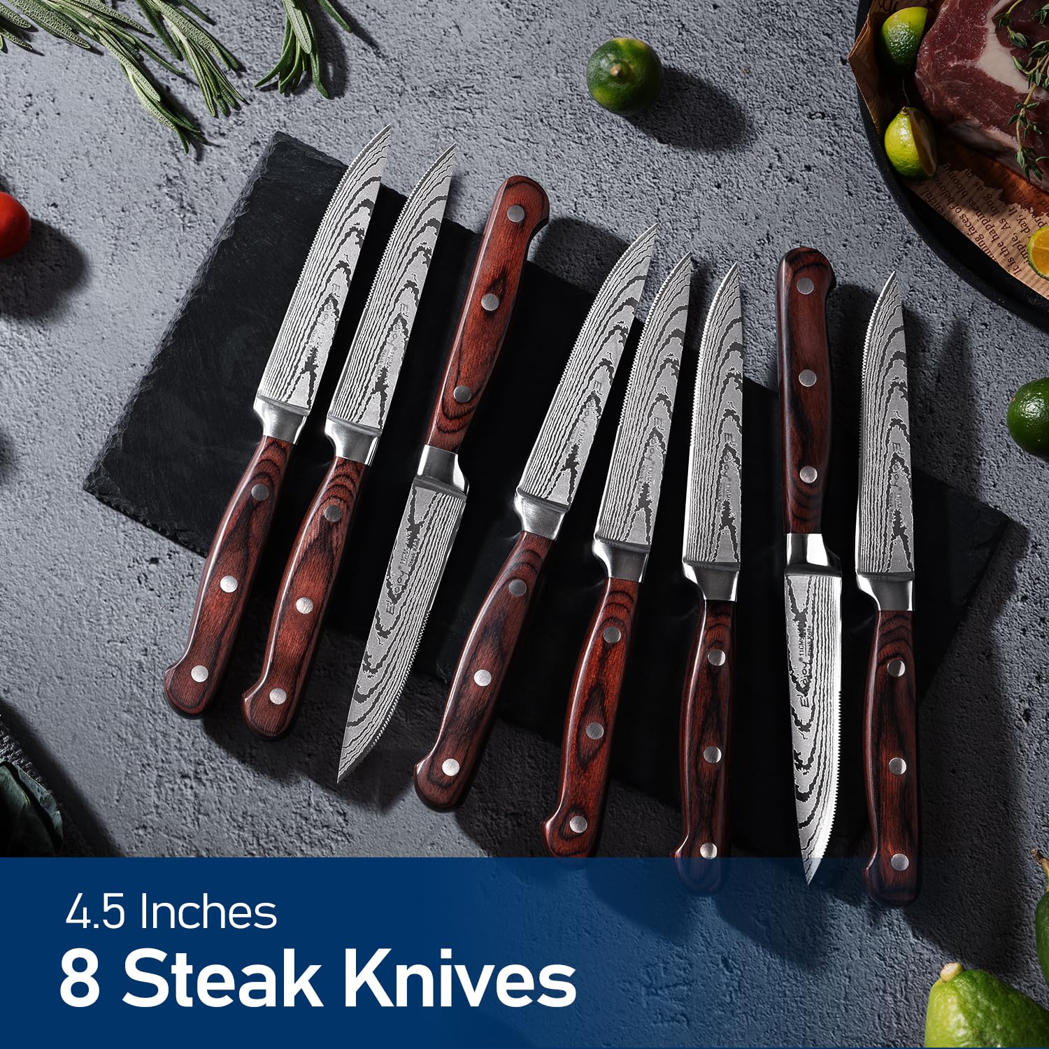 Gift-ready Emojoy steak knives ideal for home chefs