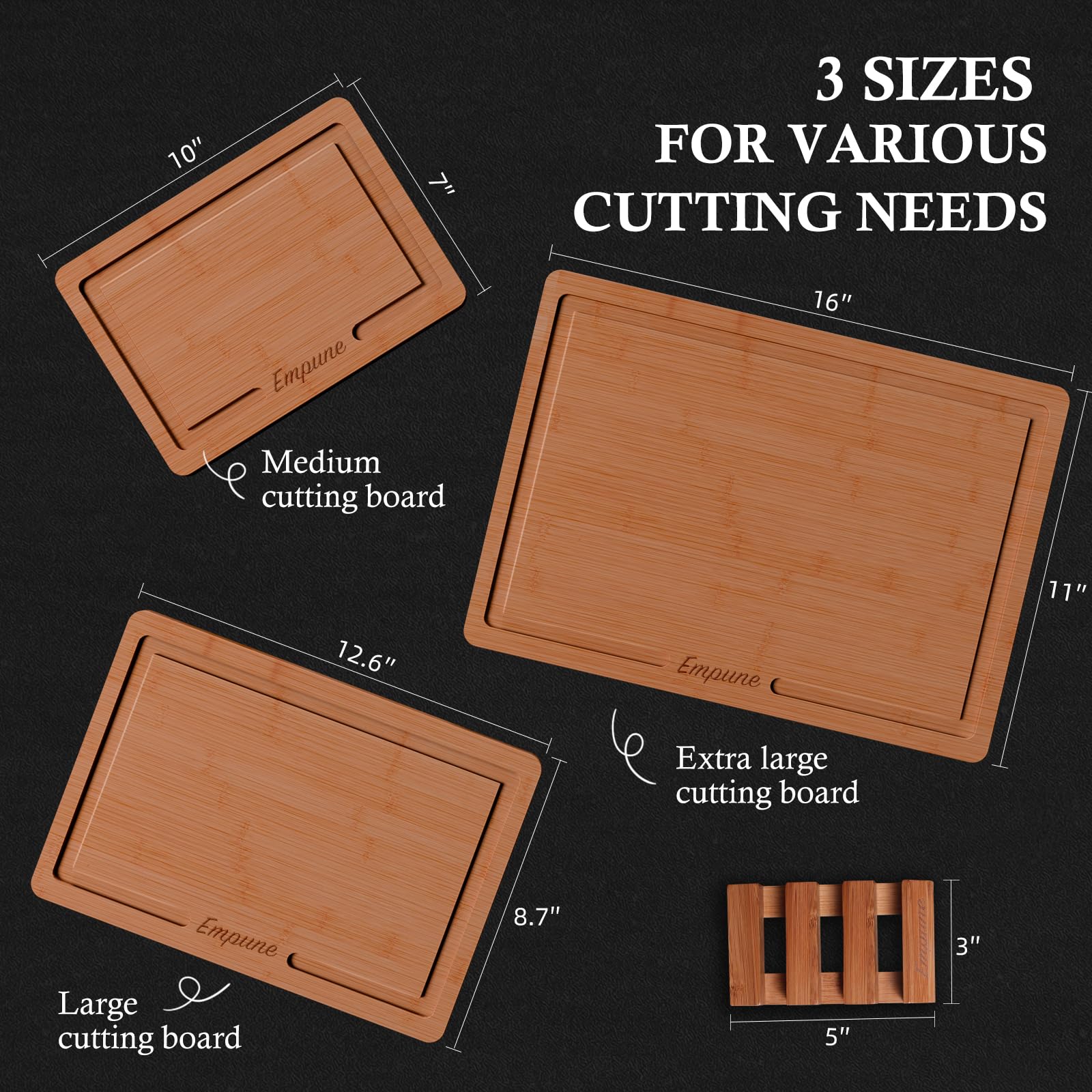 Empune bamboo surface resists stains and cleans easily