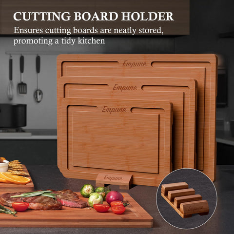 Empune board with wrap-around juice groove catching liquids
