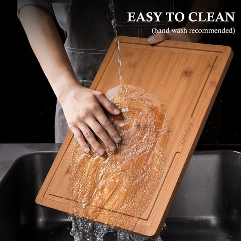 Empune cutting board set used as a serving tray for appetizers