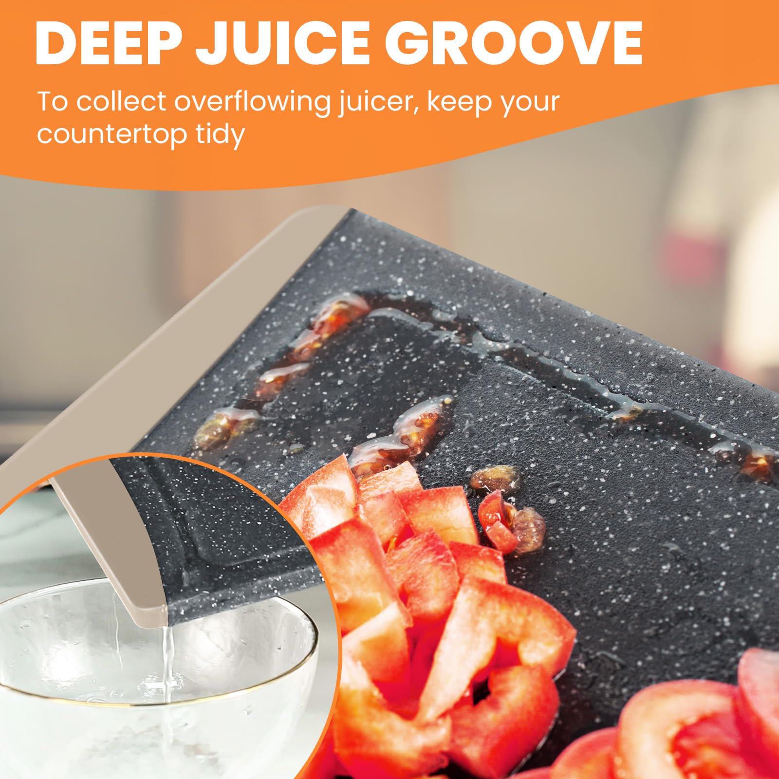 Empune board with easy-grip handles for stable slicing