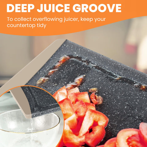 Empune board with easy-grip handles for stable slicing