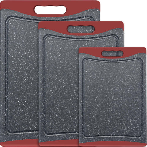 Empune extra-large cutting board with juice groove for mess-free prep.