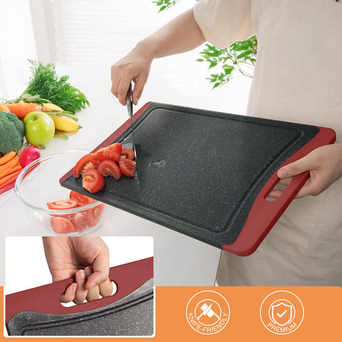 Empune medium cutting board is dishwasher-safe for quick cleanup.