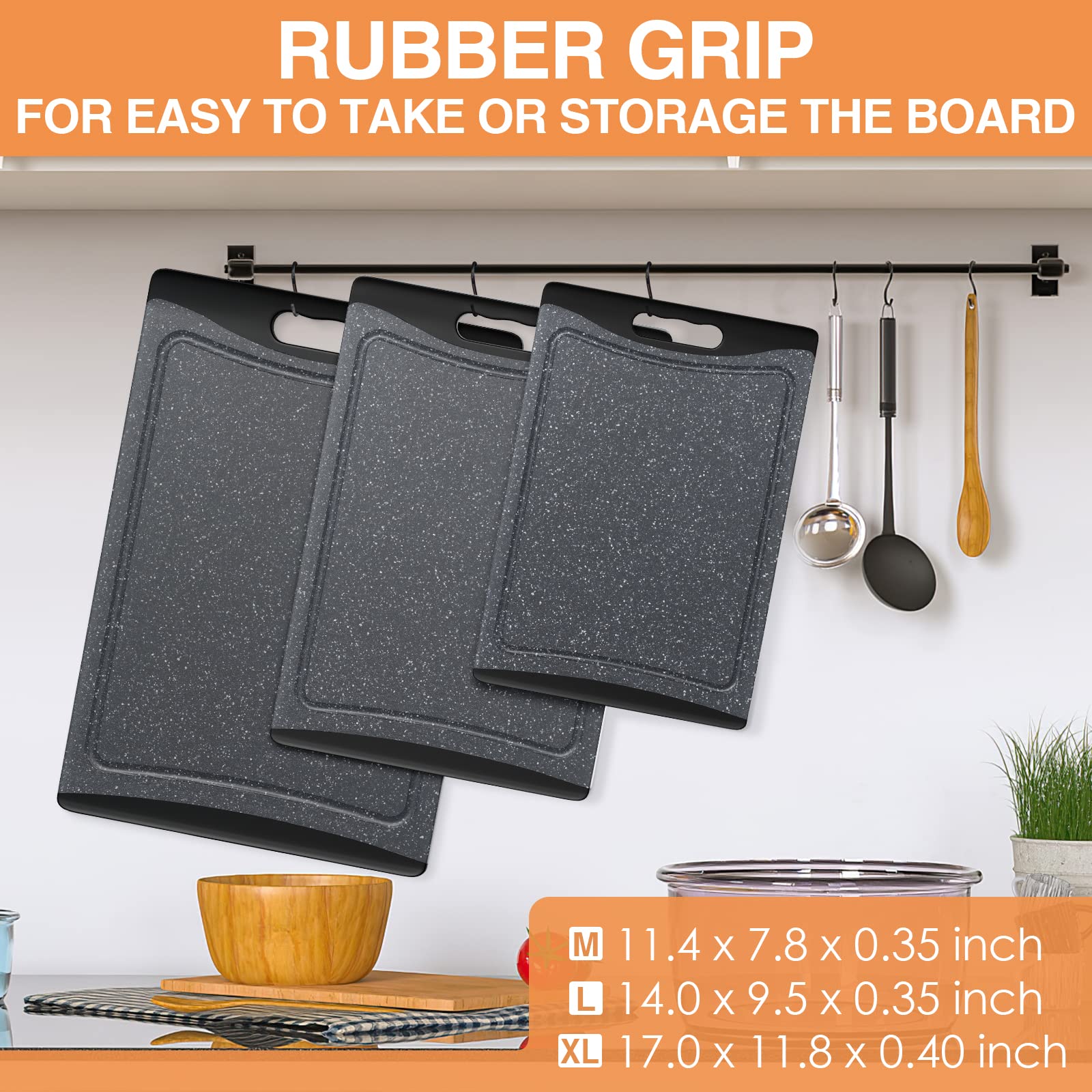 Empune cutting boards with juice groove design catching liquids