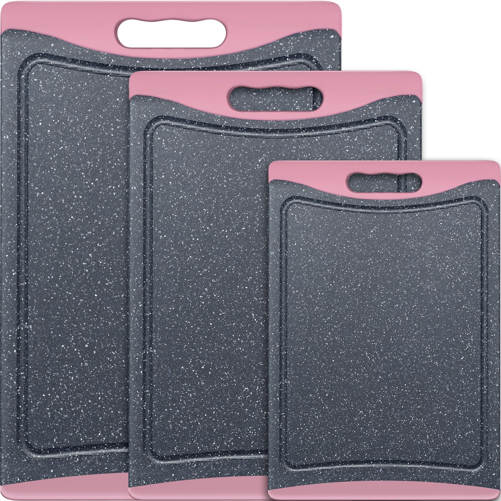Empune pink 3-piece cutting board set, extra large board for meal prep and organization.