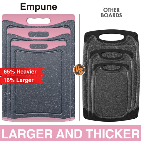 Empune pink 3-piece cutting board set, large board for vegetables and fruits.
