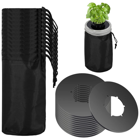 Emsiok Kratky lid on a wide-mouth jar for a reusable hydroponics setup.