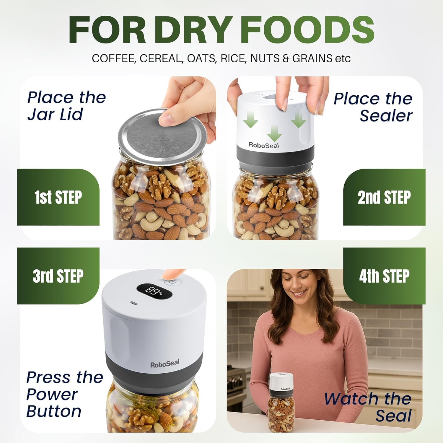 EMSON RoboSeal helps organize pantry by sealing leftovers and bulk purchases
