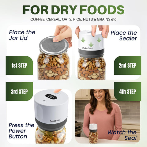 EMSON RoboSeal helps organize pantry by sealing leftovers and bulk purchases