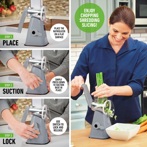 EMSON grater features stainless-steel blades for sharp, durable results.