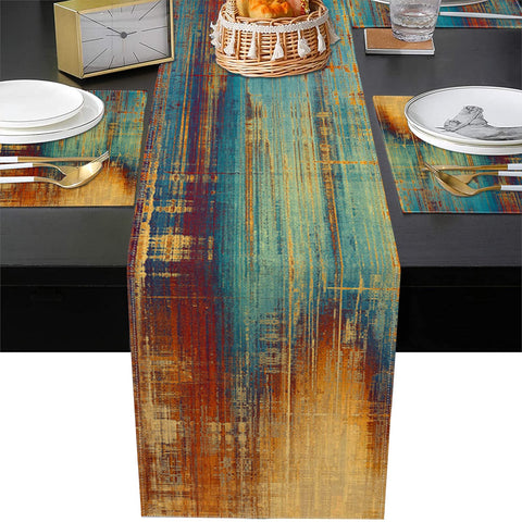 Emvency dining table setup with runner demonstrates versatile home decor.