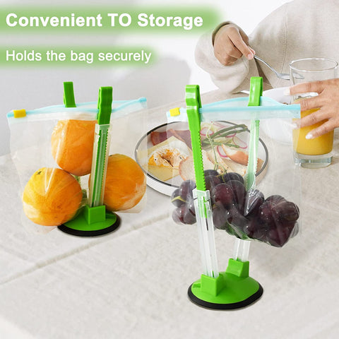 EMWNG freezer bag holder for upright freezing and bag protection.