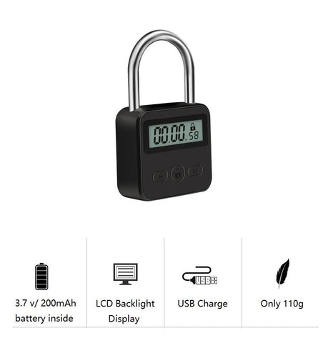 Enajucy timer lock shows three-button operation for easy time setting.