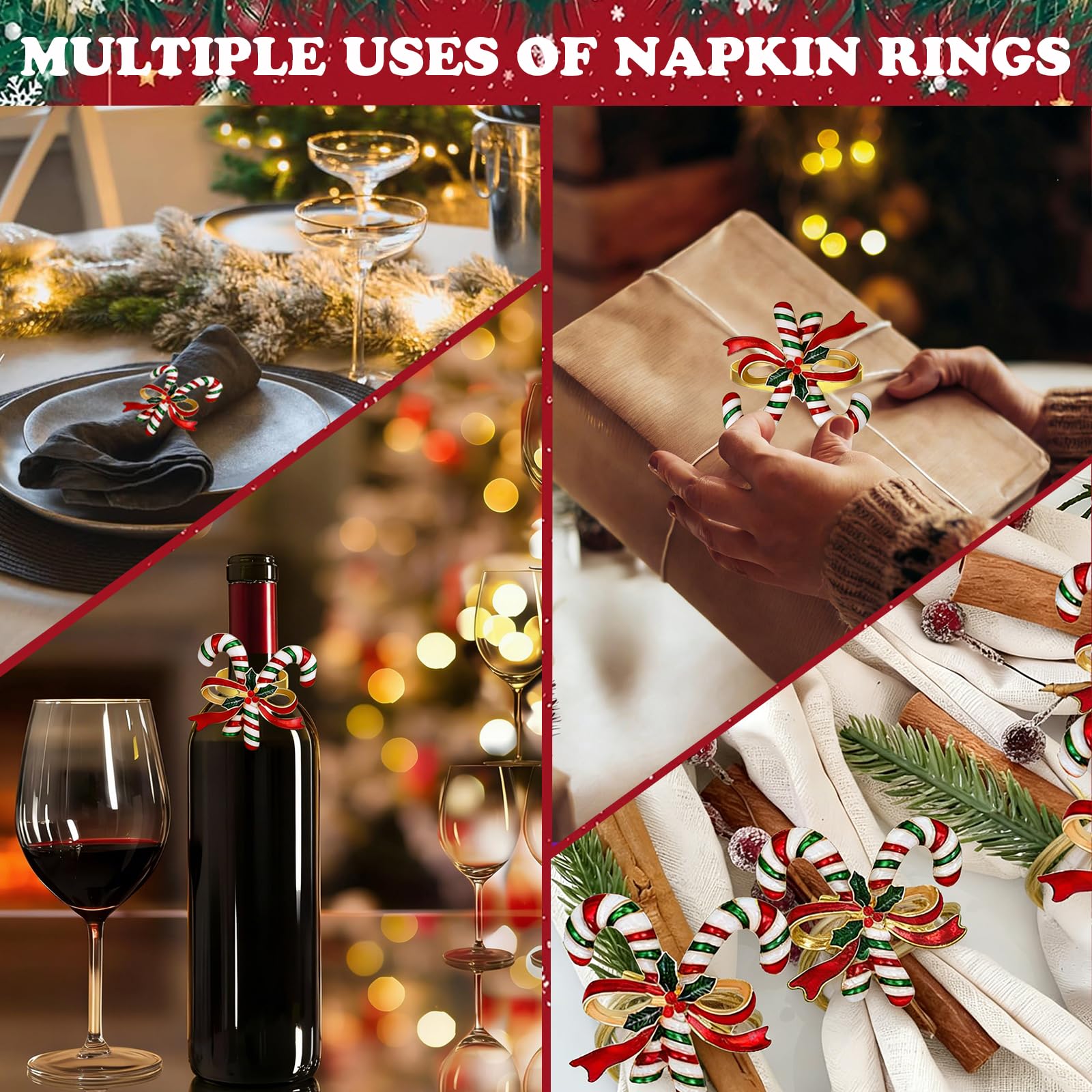 ENASGLOO napkin rings on wedding table accents with shine