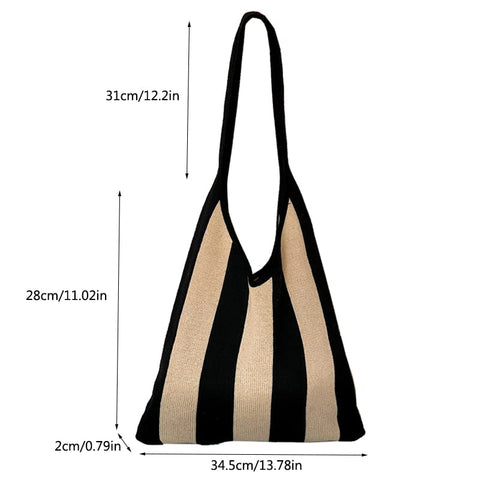 ENBEI tote bag in khaki stripes for versatile summer looks.