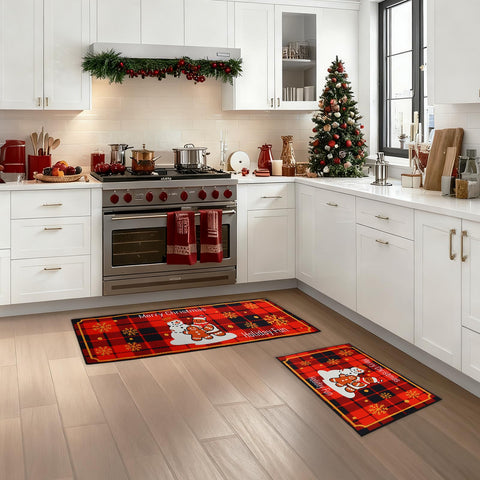 Enbelcto Christmas kitchen decor with finished edges to prevent curling.