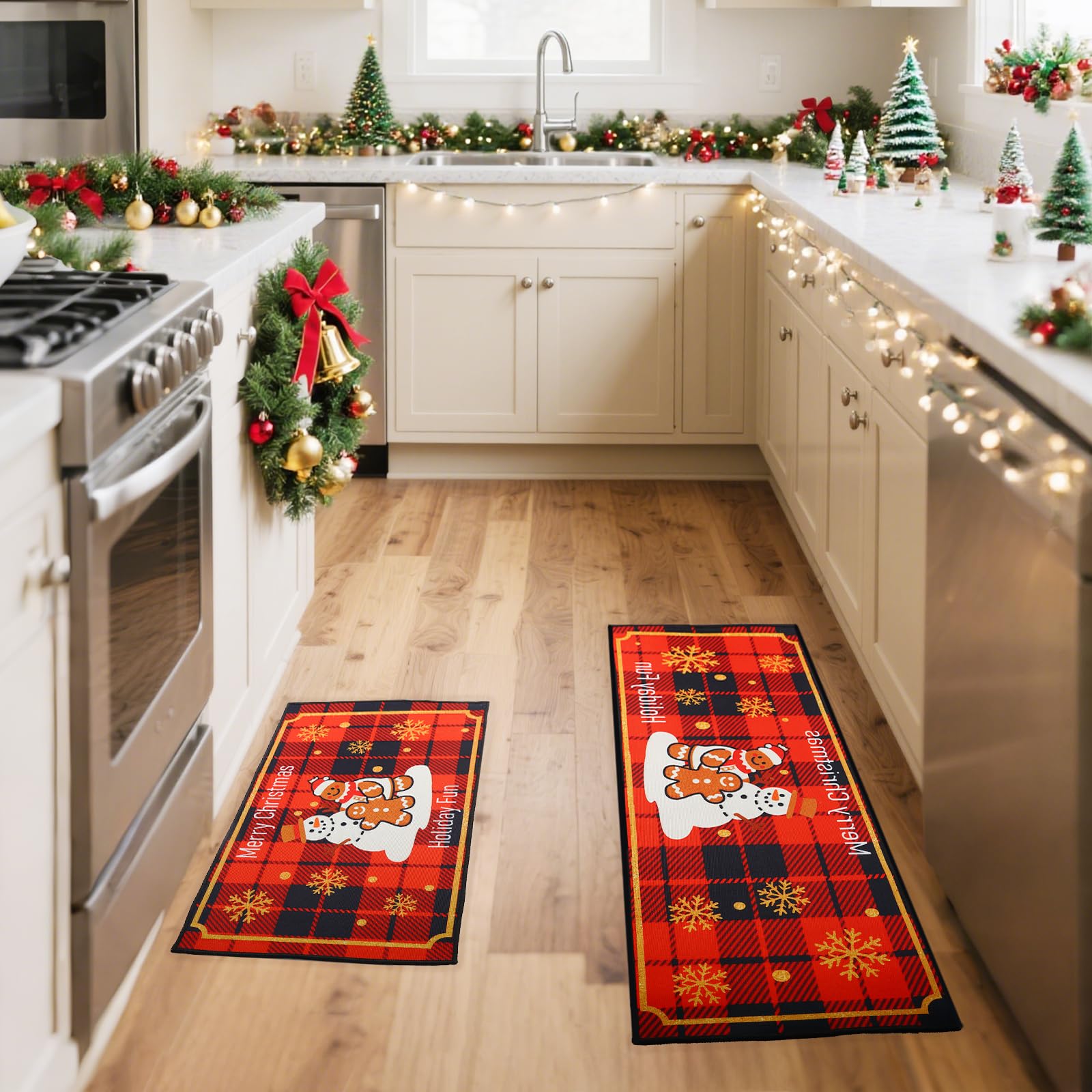 Enbelcto festive snowmen design enhances holiday home decor.