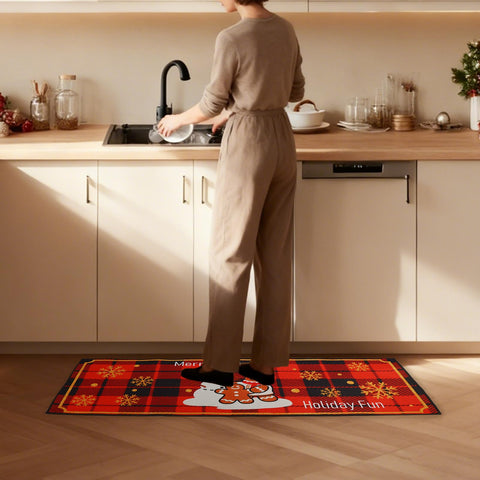 Enbelcto plush crystal velvet texture, soft feel underfoot for comfort.