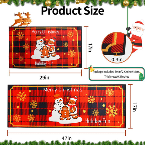Enbelcto snowman kitchen rug 17x47, entryway display, welcomes guests with festive color.