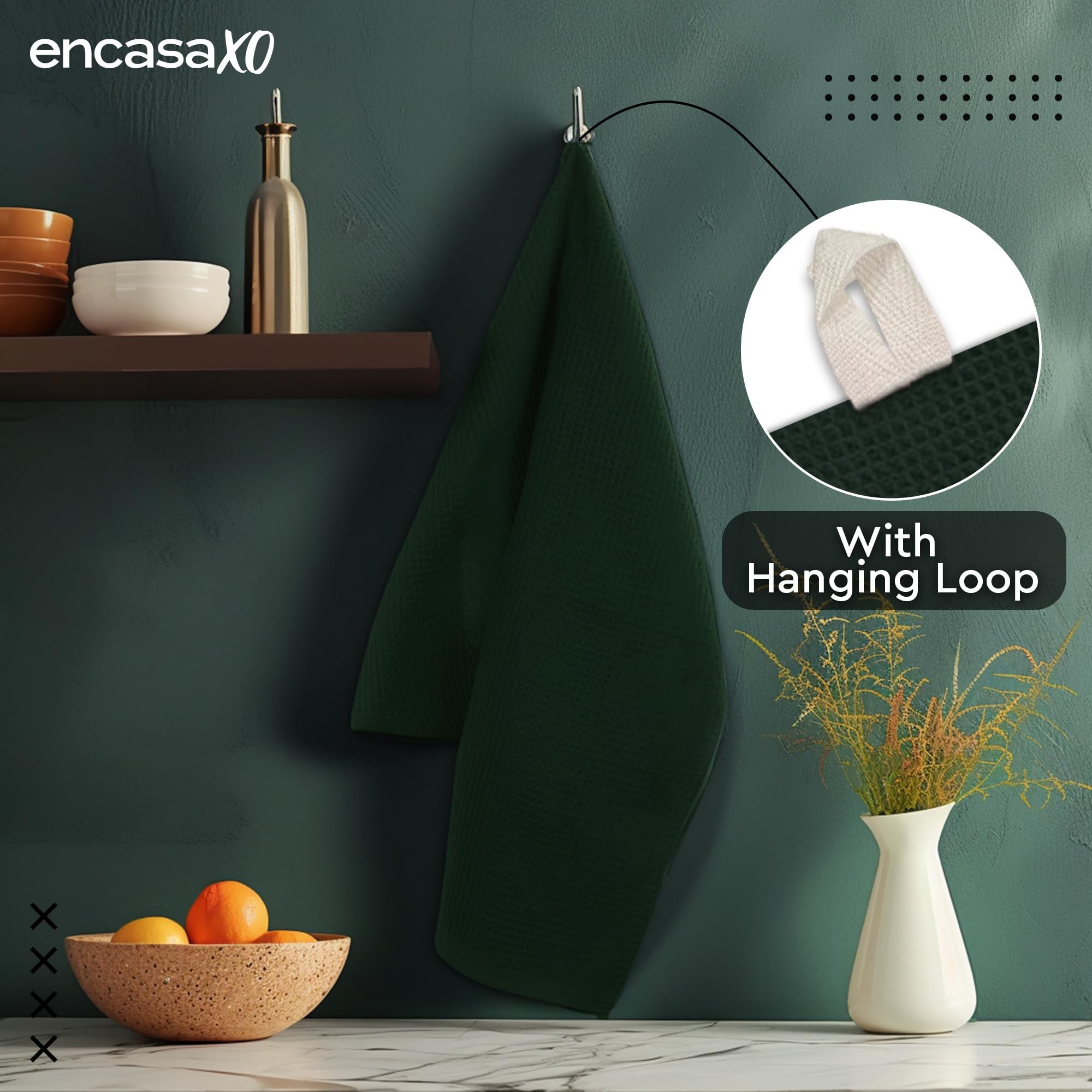 Encasa XO odor-free finish towels maintain freshness during busy cooking