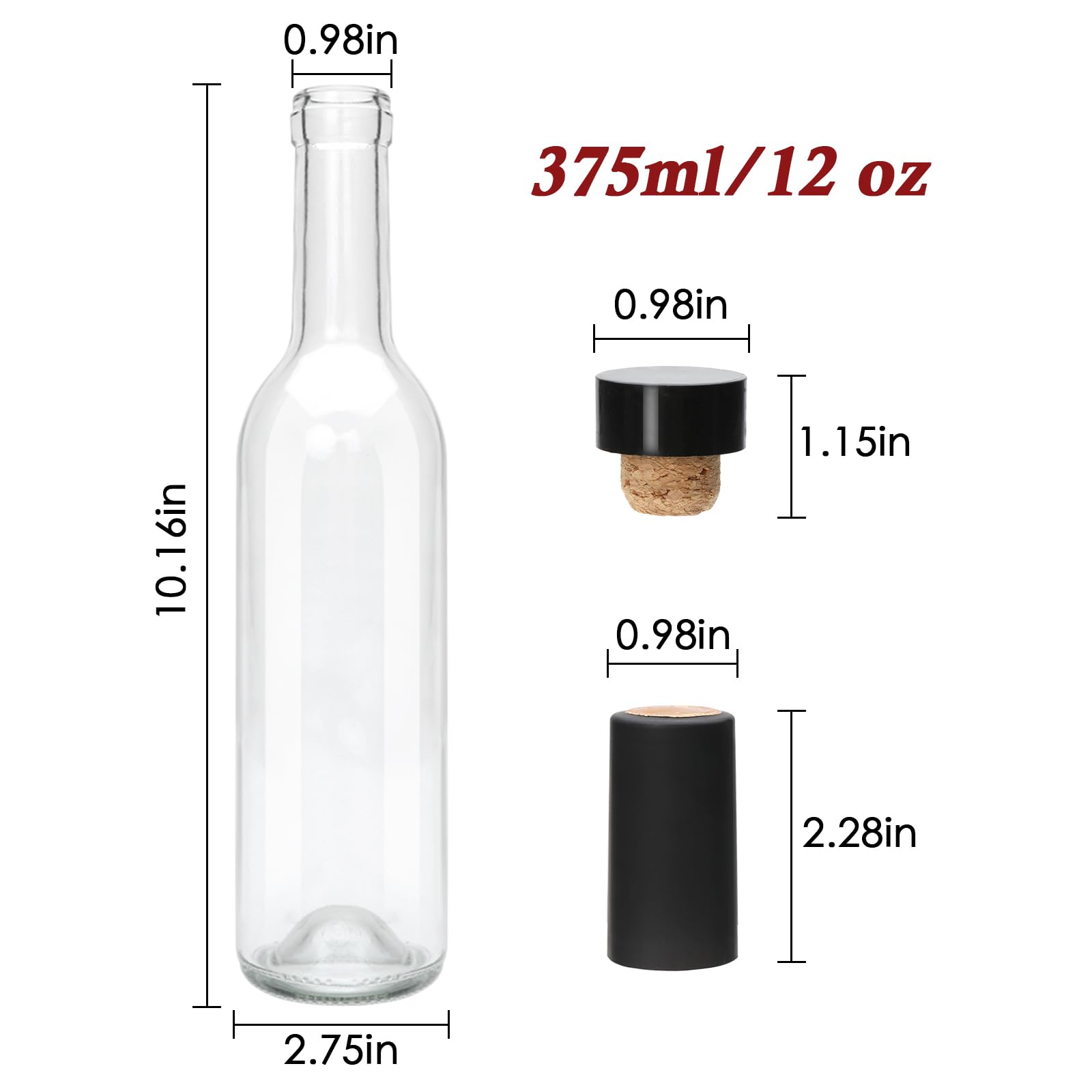 Encheng bottle caps and shrink capsules provide an extra leak-proof seal.
