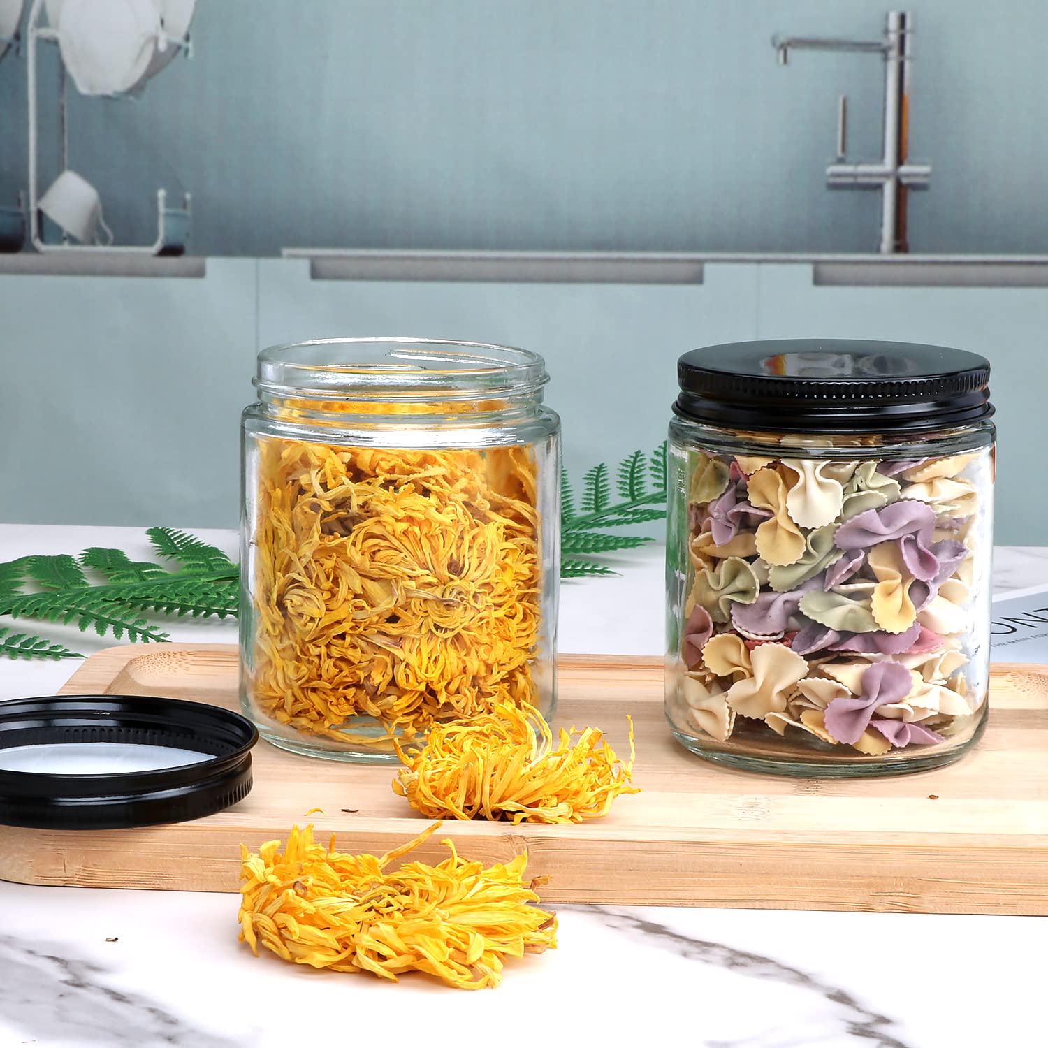 Encheng clear glass jar shows contents clearly for easy identification.