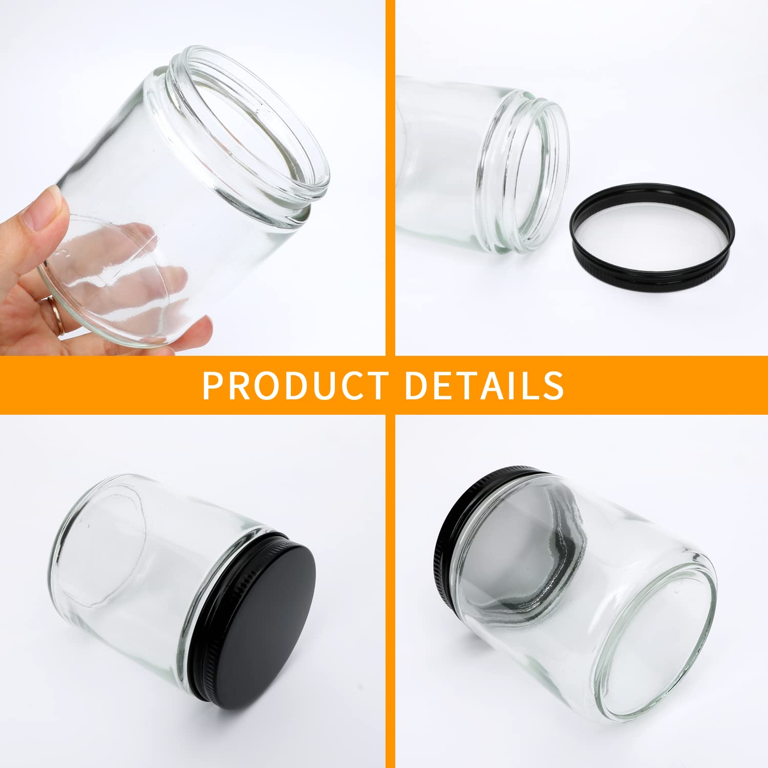 Encheng glass jar used for handmade candles with high-end look.