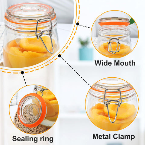 Encheng four-pack jars ready for canning and pantry storage