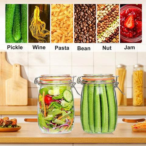 Encheng jars helping organize a tidy kitchen pantry