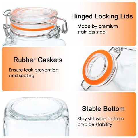 Leak-proof orange gasket seals Encheng jar tightly