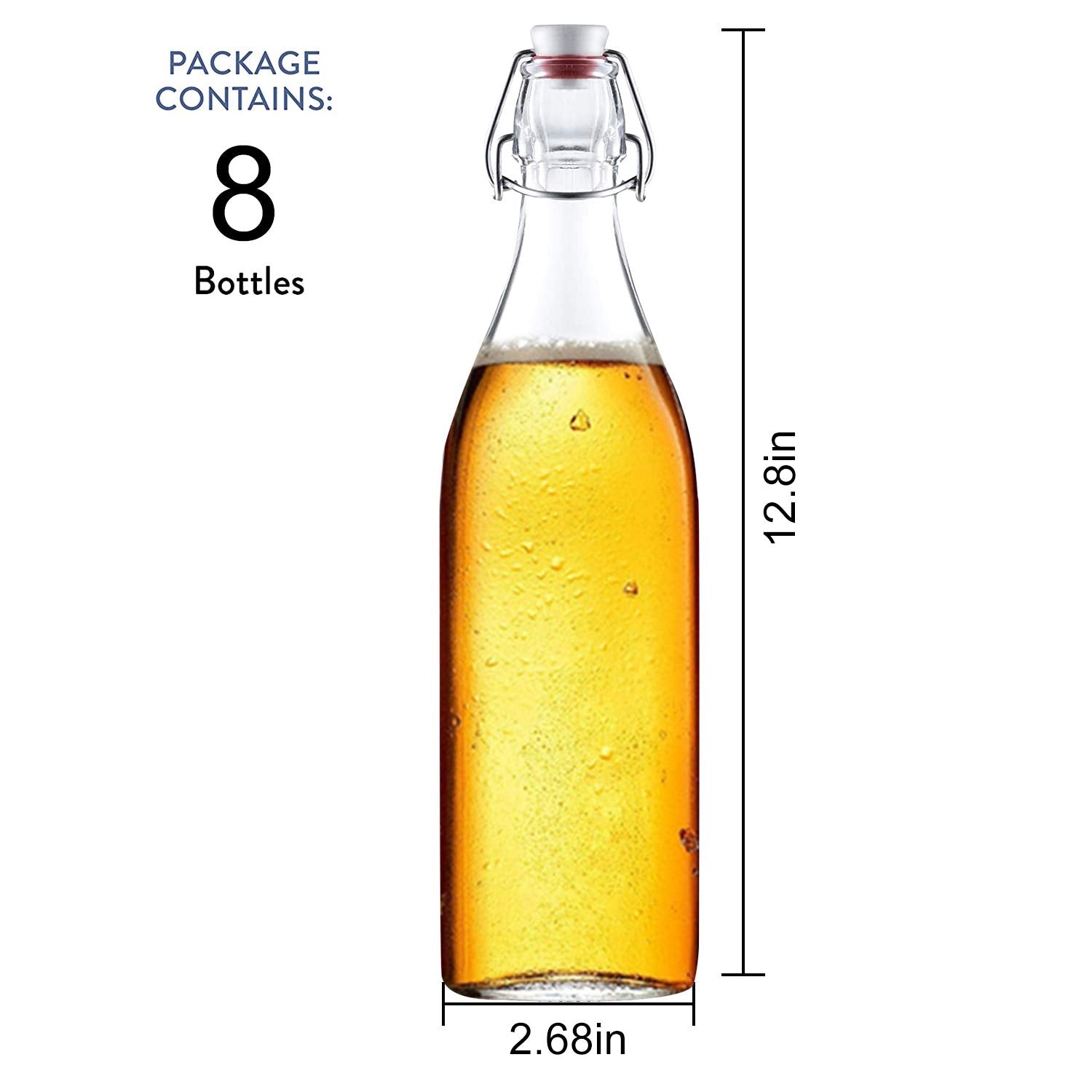 Encheng swing-top cap on bottle maintains carbonation and prevents leaks during storage