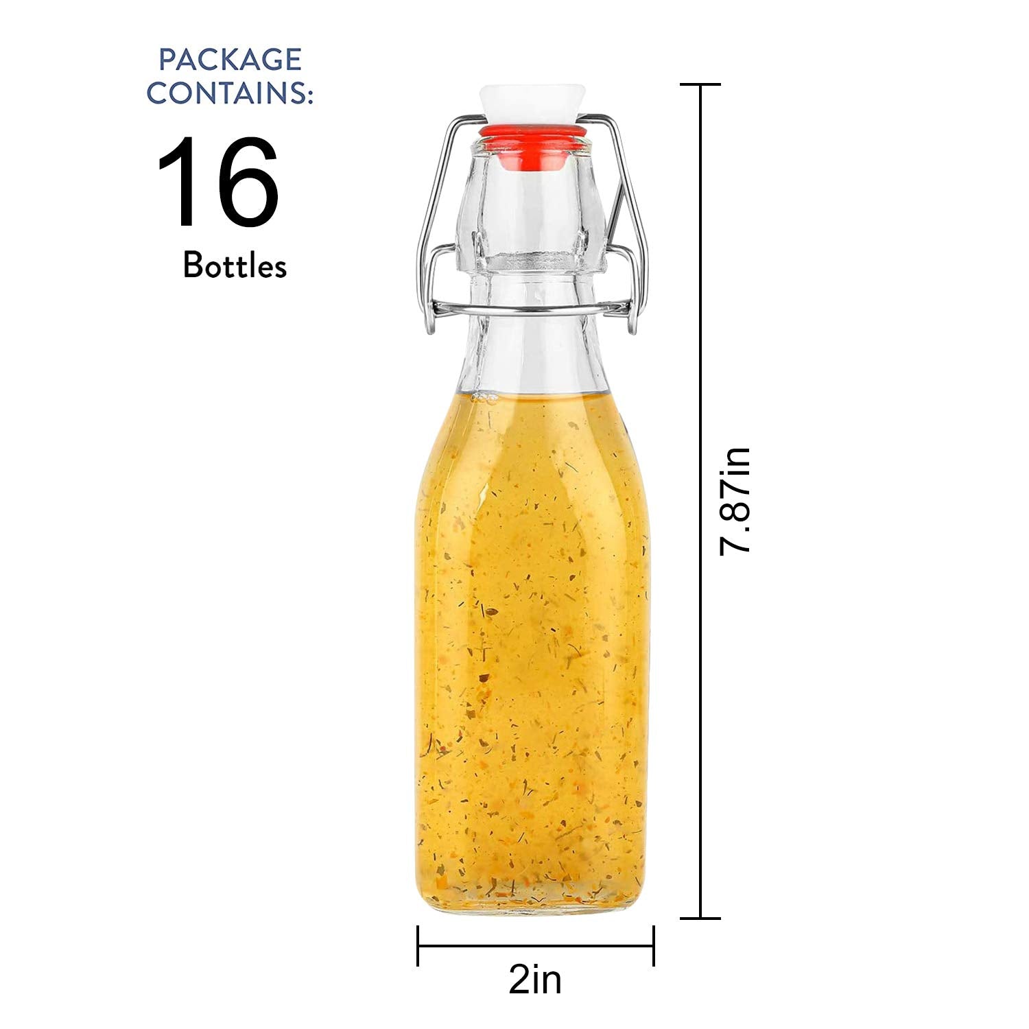 Encheng swing-top bottles in a 16-pack for secure, leakproof beverage storage.