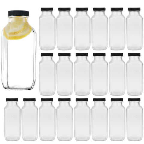 Encheng vintage square bottle 16oz with airtight lid for beverages
