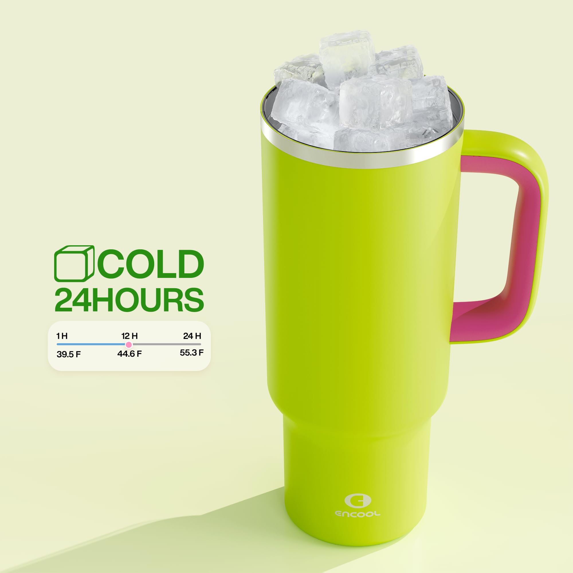 ENCOOL 40oz tumbler fits most cup holders for easy commuting
