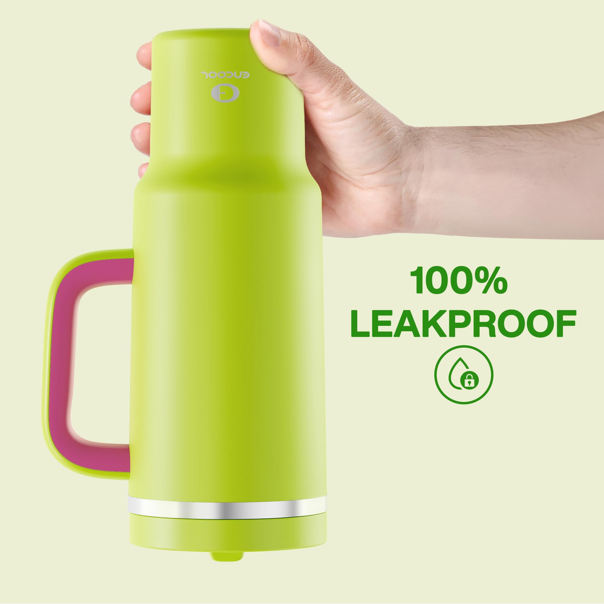 ENCOOL 40oz tumbler with soft grip handle for comfortable carrying