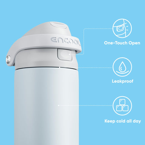 ENCOOL bottle sits in a cup holder for easy transport.