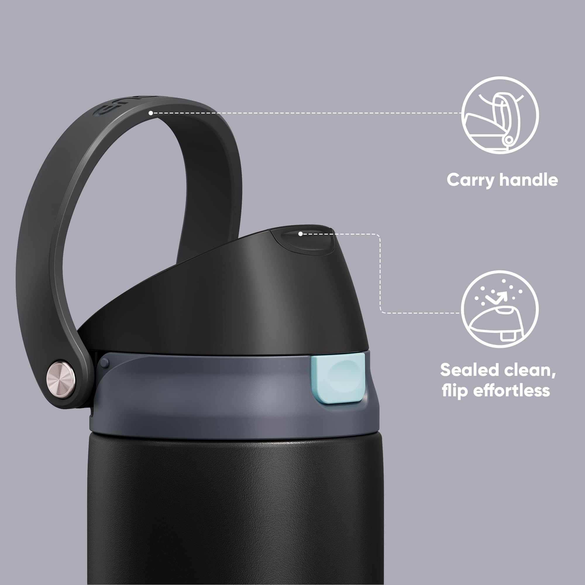 ENCOOL bottle with straw dual-sip design for convenient sipping