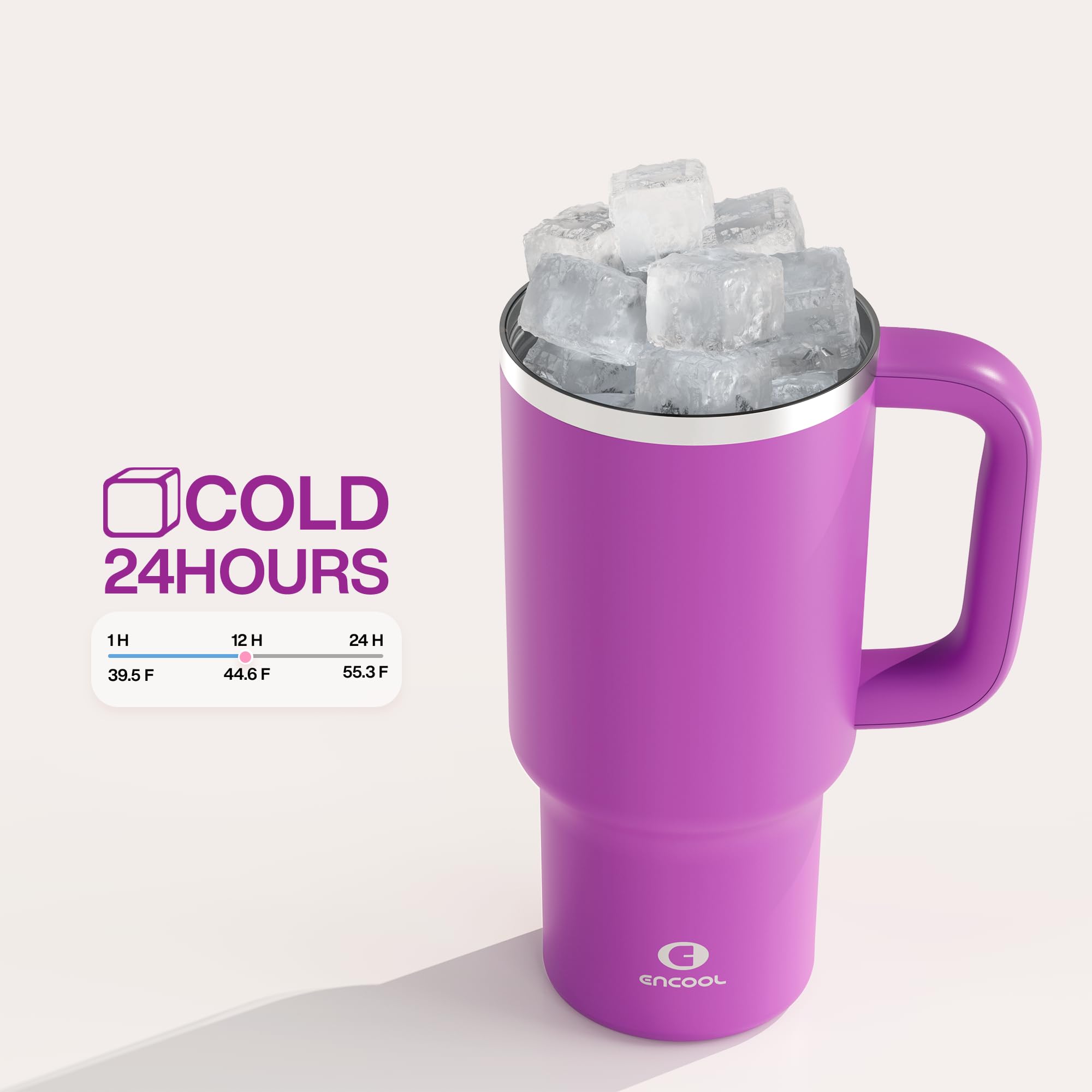 ENCOOL bright magenta tumbler blends style with daily use.